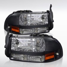 Fit 1997-2004 Dodge Dakota 98-03 Durango Black Headlights Headlamps Leftright Fit 1997-2004 Dodge Dakota 98-03 Durango Black Headlights Headlamps Leftright