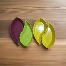 ZAK Designs Petal Pinwheel Serving Set Colorful Melamine Stacking Set 4pc