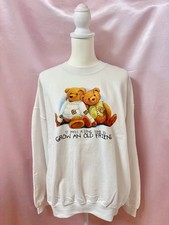 Vintage 2000s Bear graphic Sweatshirt USA Fairycore Coquette Fancy Kawaii Y2K