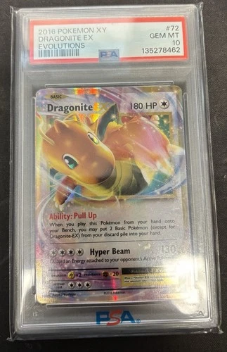 2016 Pokemon XY Evolutions Dragonite EX 72/108 PSA 10    #72