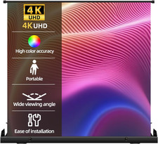 Portable Non-Tension Matte White Manual Pull up Projector Screen,178 Viewing Ang