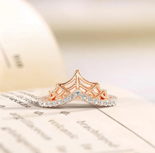 925 Silver Unique Halloween Spider Web Ring for Women Round Lab Created Diamond