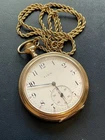 Antique ELGIN 15 Jewels 14K Gold Filled Mechanical Pocket Watch & Chain! Working