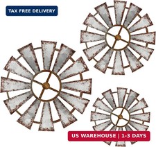3 Pcs Wood Windmill Wall Decor Farmhouse Hanging Decoration Wooden Windmill Kitc