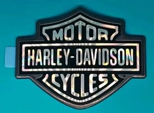 HARLEY  NAMEPLATE MEDALLION  BAR & SHIELD  PEEL & STICK ANYWHERE MADE IN USA