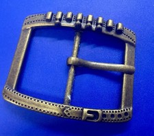 Antique Style Center Bar Single Prong Brass Tone Large Replacement Belt Buckle