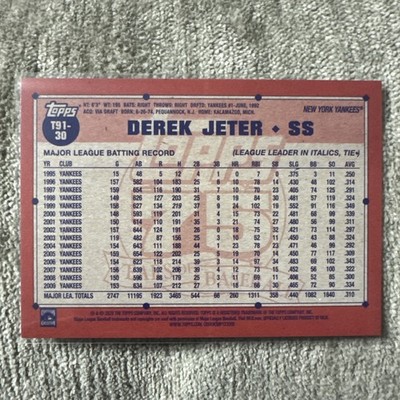2026 Topps Series 1 DEREK JETER Orange Crackle Foil /25 1991 Topps