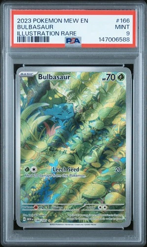 2023 POKEMON MEW EN-151 ILLUSTRATION RARE #166 BULBASAUR PSA 9