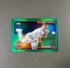 2024 Topps Chrome Shane Bieber /99 Green Refractor #149 FXX