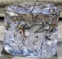 Runder Tisch Mit Eisast-Effekt Tisch Aus Epoxidharz Transparent Tisch