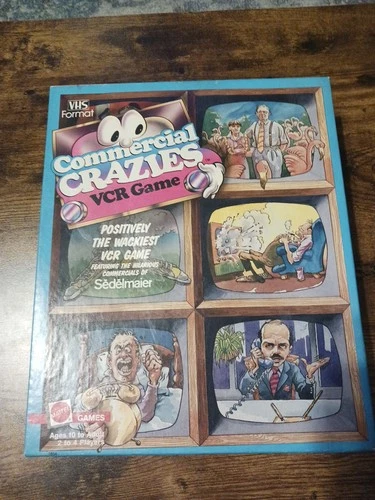 Vintage Commerial Crazies VCR Board Game Mattel 1986 100% Complete RARE