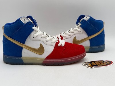 Nike SB Dunk High Trico USA Tricolor Red Blue White Size 8 Authentic 2016 Used