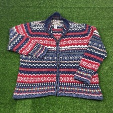 Vintage 2000 Heirloom Collectibles Full Zip Knit Christmas Sweater Womens Medium
