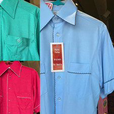 Vintage 1970's Deadstock Men's Short Sleeve Button Down / Polo Shirts 