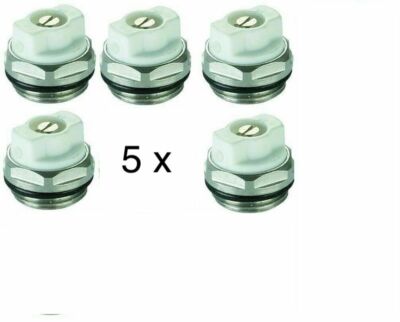 Heizkörperentlüfter Entlüftungsstopfen Ventil 5 Stück manuell weiß 1/2'' Zoll 
