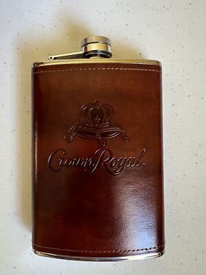 Crown Royal Whisky Limited Edition Signature Leather Flask Brand New Lot of 2