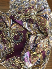 New 14" 100% Silk Pocket Square Men's  Deep Purple Paisley Designer-F