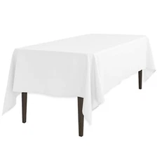 Linentablecloth 60 X 102inch Rectangular Polyester Tablecloth White