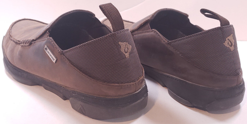 Olukai NA’I WP Mens size 8 Brown Leather Waterproof Slip-On Loafers 10336-5H40 - Picture 9 of 13
