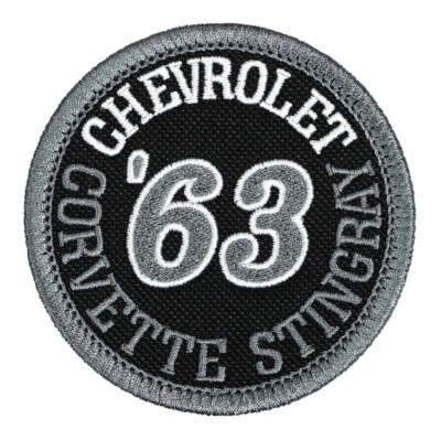 1963 Chevrolet Corvette Stingray Embroidered Patch Black/Dark Gray Iron/Sew-On