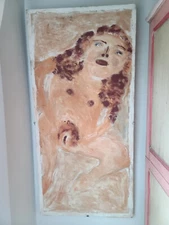 Jimmy Lee Sudduth Late 20th Century Folk Art Figurative Nude