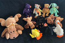 Ty Beanie Babies Lot Of 15 w/Tags Dogs Bears Leopard Kangaroo Duck Swan