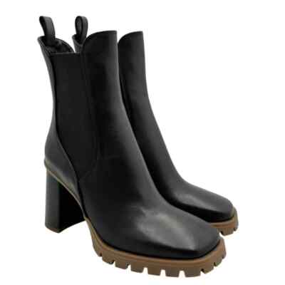 Dalia Stivali Pelle Nera Tronchetto Lorenzo Mari In Pelle Nera