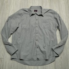 Untuckit Sherwood Flannel Shirt Adult XL Gray Soft Button Up Brushed Cotton Mens