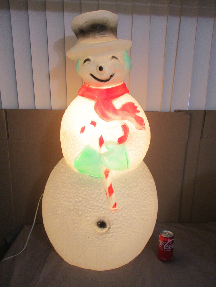 スノーマン クリスマス ブローライト ビンテージ Vintage FROSTY THE SNOWMAN w/ CANDY CANE Lighted Christmas Blow