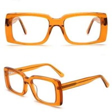 Chic Men Rectangle Glasses Frame Women Retro Eyewear Optical Spectacles Crystal