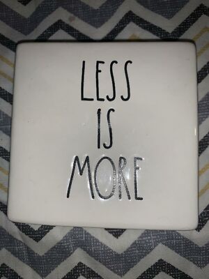 Double Sided LESS IS MORE MORE OR LESS Block / Office Paper Weight by Rae Dunn