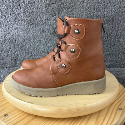 Leather Remi Lace Up Boot GH Bass Remi Boots Womens Brown Lace Up