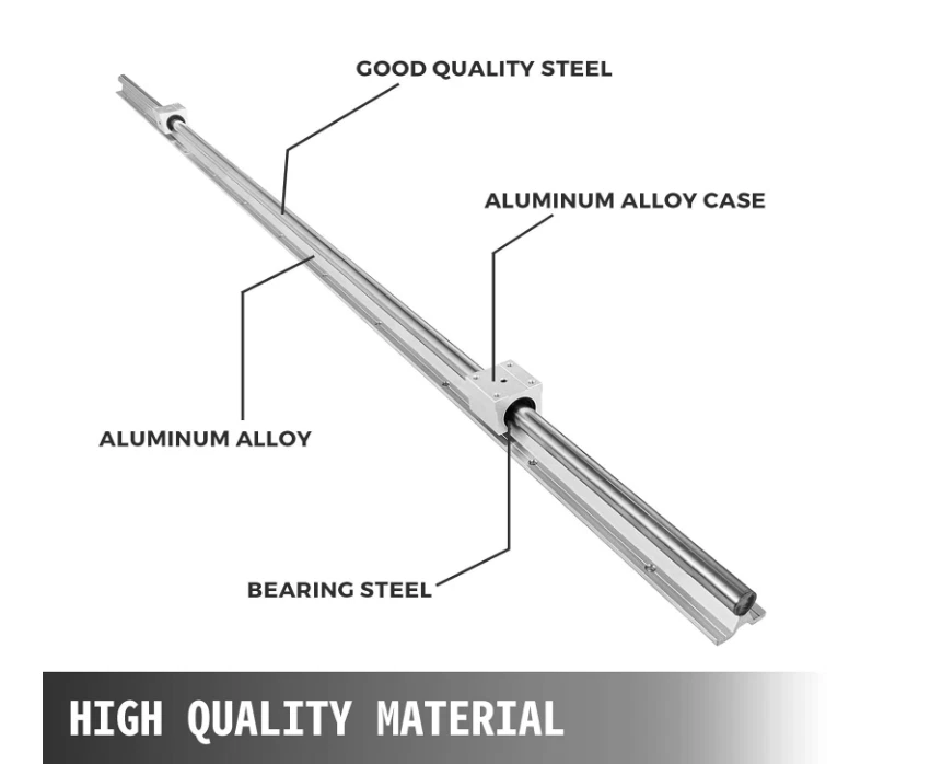 Kit de riel lineal 800mm con 4 bloques y rodamientos Foto 4 de 4