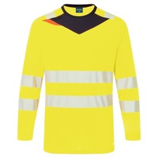 Image of Portwest DX4 Hi-Vis Long Sleeve T-Shirt Moisture wicking Class 2 Work Safety Top