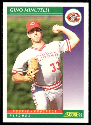 1992 Score Baseball Card Gino Minutelli Rookie Cincinnati Reds #408 | eBay