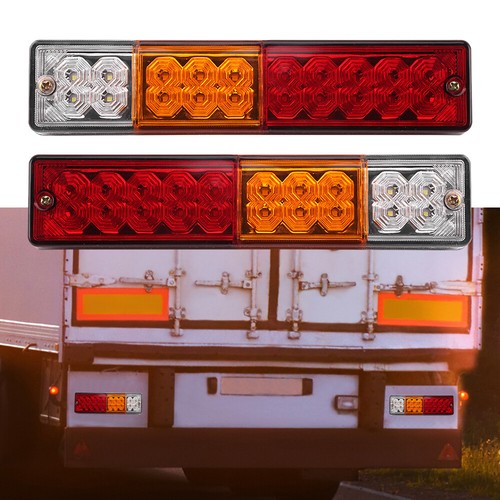 1 Pair 20 LED Trailer Truck Tail Light Stop Turn Brake Rear Lights Red Marker - Picture 4 of 12