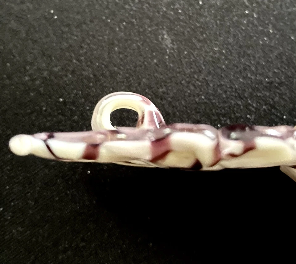 Acrylic 2.25 inch Butterfly Pendant White with Purple Streaks - Image 4 of 4