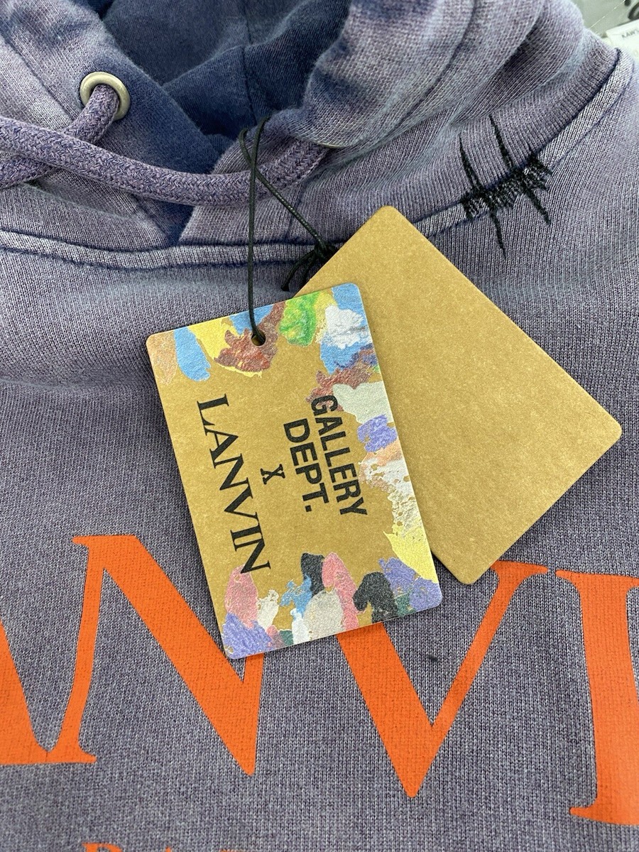 Lanvin x GALLERY DEPT. プルオーバーパーカー Gallery Dept X Lanvin Painted Hoodie Navy Blue Size Small | eBay
