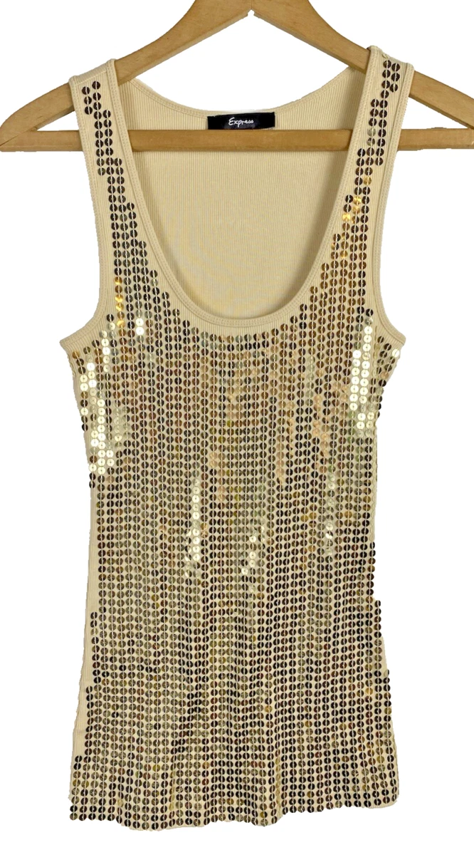 Sequin Gold Tank, Cami Tops for Women for sale | eBay