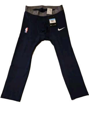 Authentic Nike Pro NBA 3/4 Compression Tights Navy Mens M