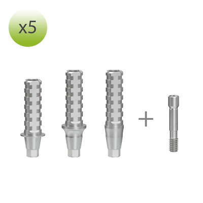 x 5 Titanium Temporary Abutment for Crown for Bridge Neodent GM  compatible