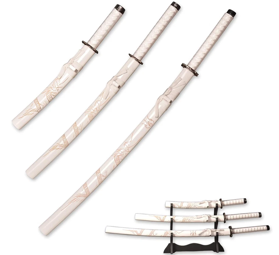 【FLAW】Japanese Samurai Sword 3PC set,1060 Carbon Steel Katana sharpen,3 options - Image 3 of 4