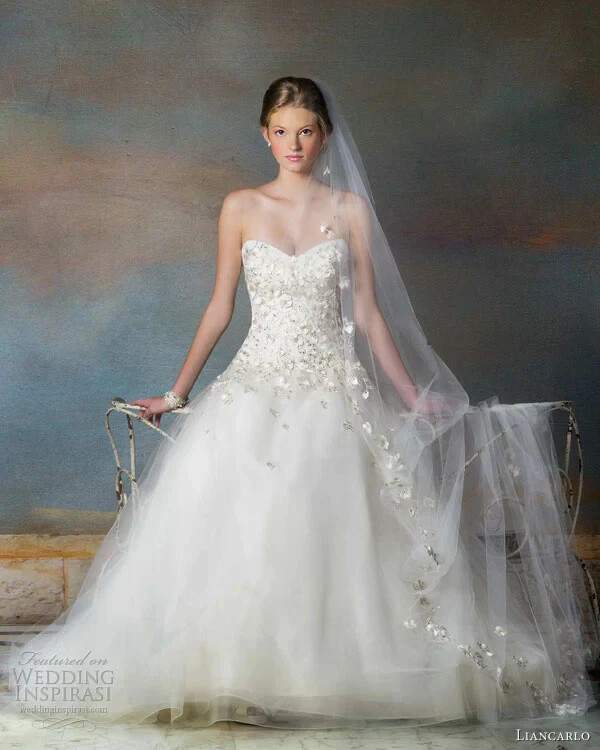 Liancarlo 5839 Wedding Dress 6-10 Shell Ivory Silver Embroidery Crystals  Mermaid