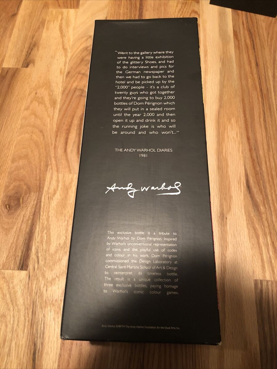 2002 Dom Perignon Andy Warhol Tribute Collection Empty 2002 Dom Perignon Andy Warhol Tribute Collection Empty