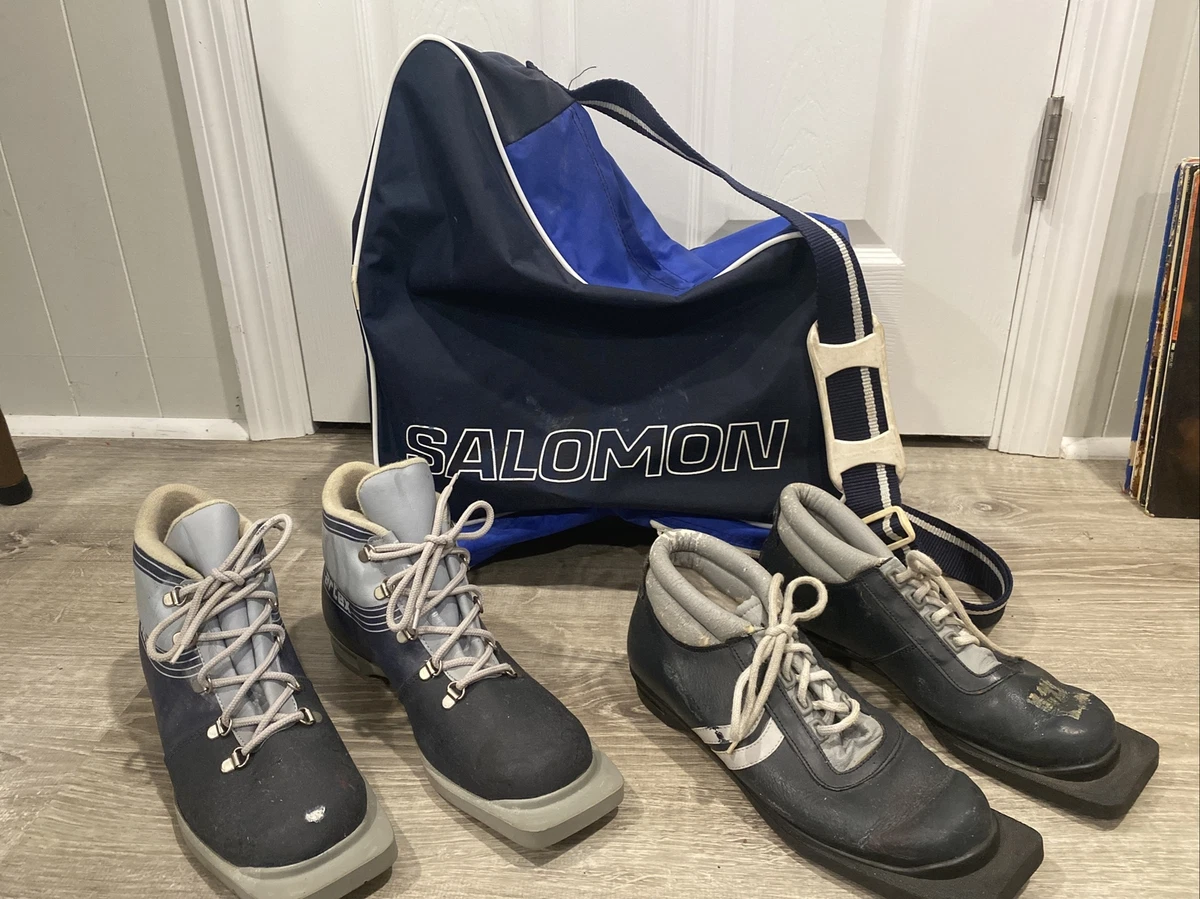 Nøjagtig Ydmyge Hører til Vintage Salomon Club SKI BOOT BAG 80s &amp; 2 Pairs of Ski Boots 75mm | eBay