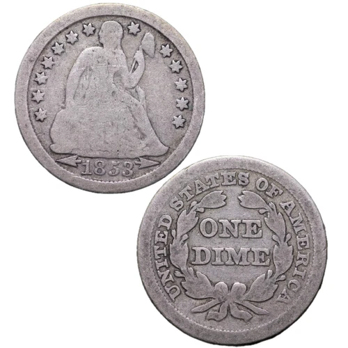 1853 WITH ARROWS TYPE Seated Liberty Dime GOOD / VG