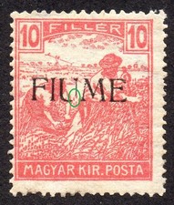 ✔️ FIUME 1918 8aa 10f MNH** Vermiglio MACHINE OVERPRINT RARE!! NO PRICE IN CAT