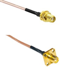 RG316 SSMA Female to SMA FEMALE FLANGE RF Cable Rapid-SHIP LOT