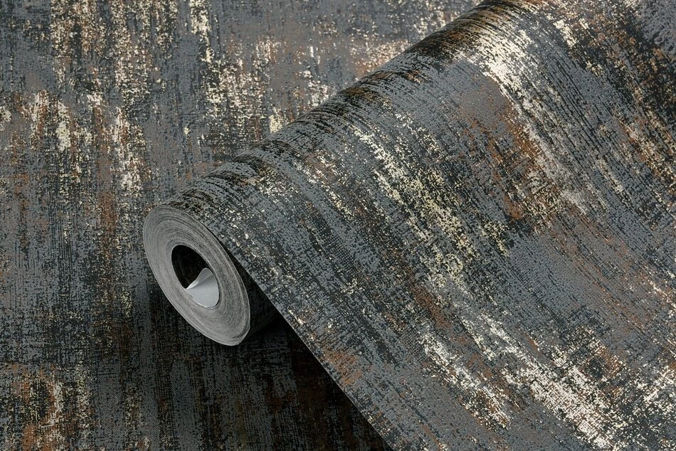Modern Decor Wallpaper Industrial Brown Metallic Texture Wall Covering - Image 2 of 4