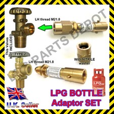 Propane Bottle gas refill ADAPTOR SET POL G5/8" x M21.8 BAYONET plus NUT